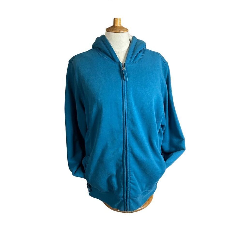 L.L. Bean Women's XL Blue Zip-Up Hoodie Jacket with Fleece Lining